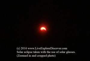 Solar eclipse taken with solar glasses